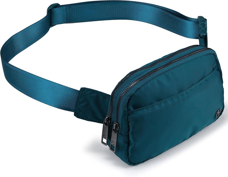 Pander Everywhere Belt Bag for Women, 5 Zipper Pockets Nylon Crossbody Fanny Pack Purse (Teal Blue) - Image 1